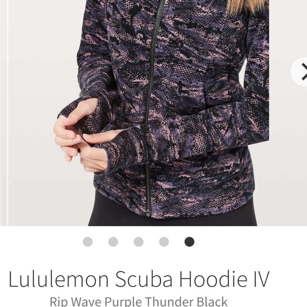 Rare Lululemon Scuba Hoodie IV, Rip Wave Purple Thunder Black, size 8 - Picture 7 of 9